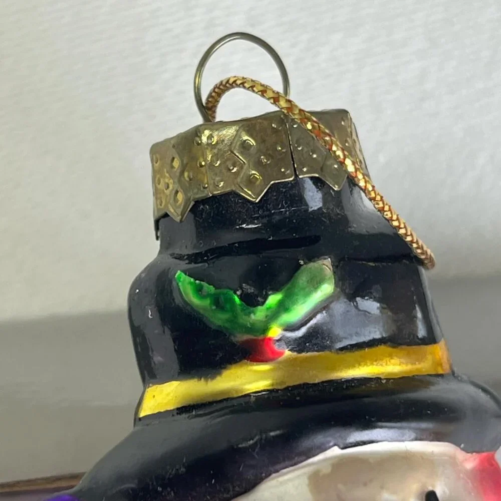 VTG Blown Glass Snowman Christmas Ornament Holiday Decor‎   DEFECTS from AGE